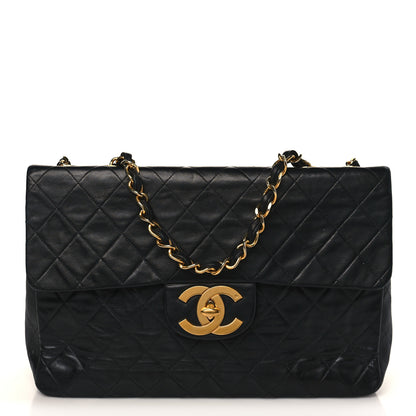 Chanel Lambskin Quilted XL Jumbo Single Flap Black 1 of 8