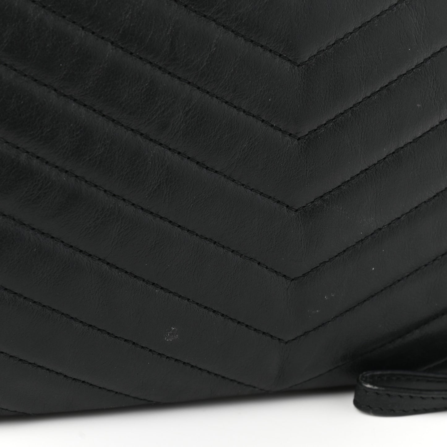 Calfskin Matelasse Chevron Monogram A5 Wristlet Black