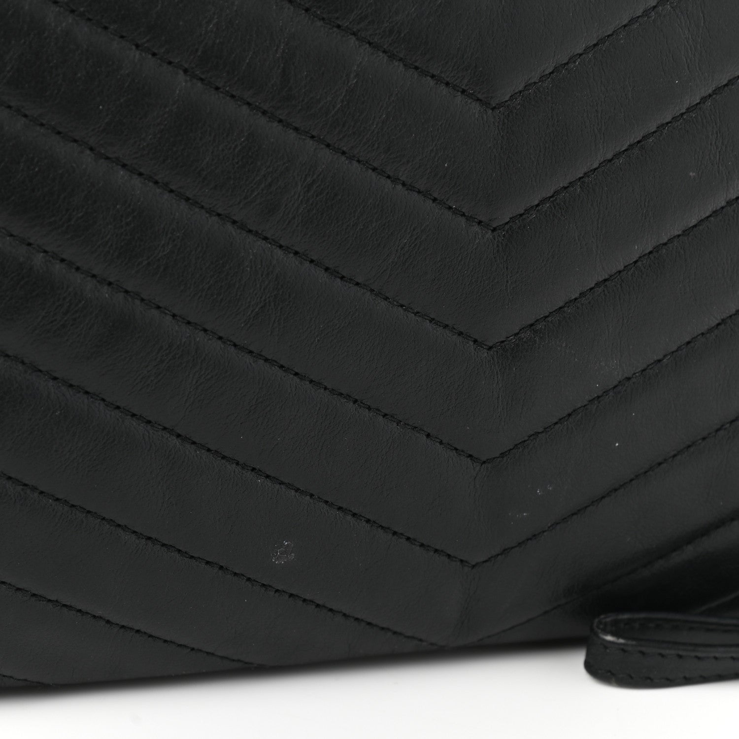 Saint Laurent Calfskin Matelasse Chevron Monogram A5 Wristlet Black 9 of 9