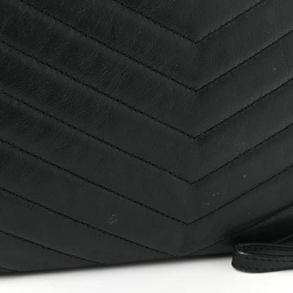 Saint Laurent Calfskin Matelasse Chevron Monogram A5 Wristlet Black 9 of 9