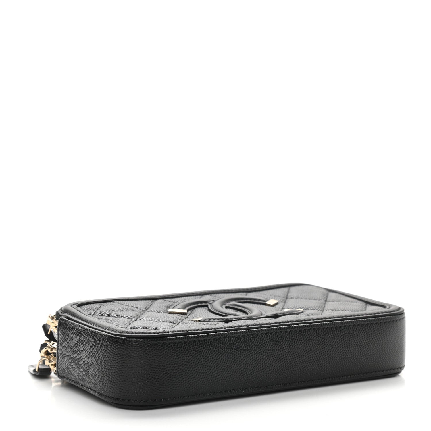 Chanel Caviar Quilted CC Filigree Clutch With Chain Black 4 of 12