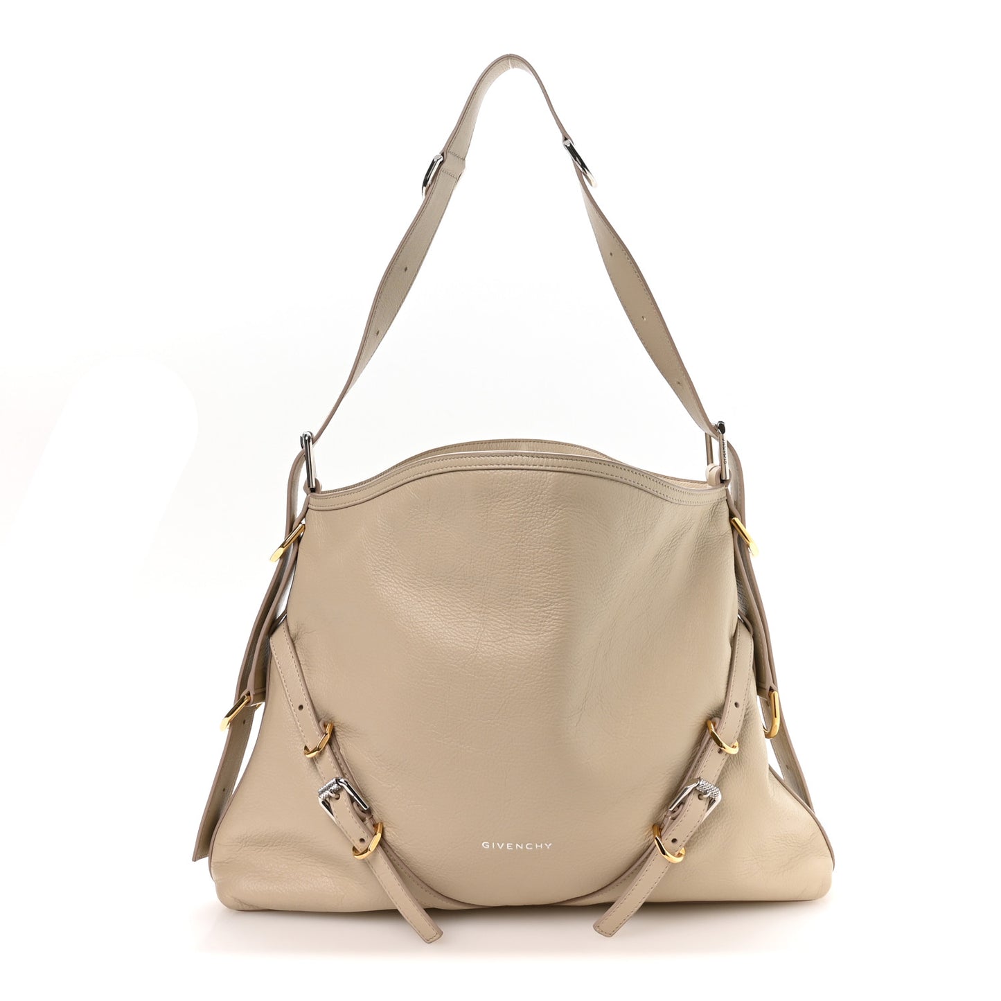 Calfskin Medium Voyou Bag Natural Beige