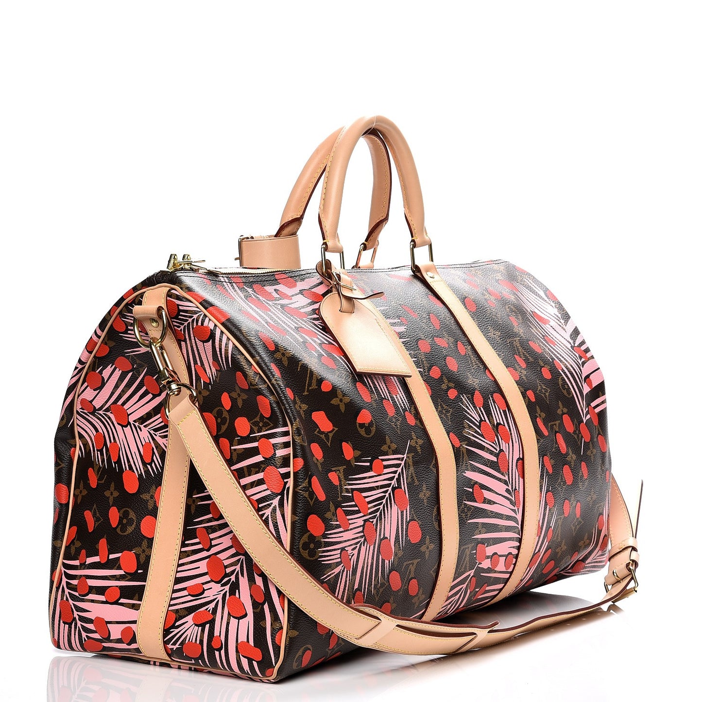 Monogram Jungle Dots Keepall Bandouliere 50 Sugar Pink Poppy