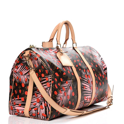 Louis Vuitton Monogram Jungle Dots Keepall Bandouliere 50 Sugar Pink Poppy 4 of 9