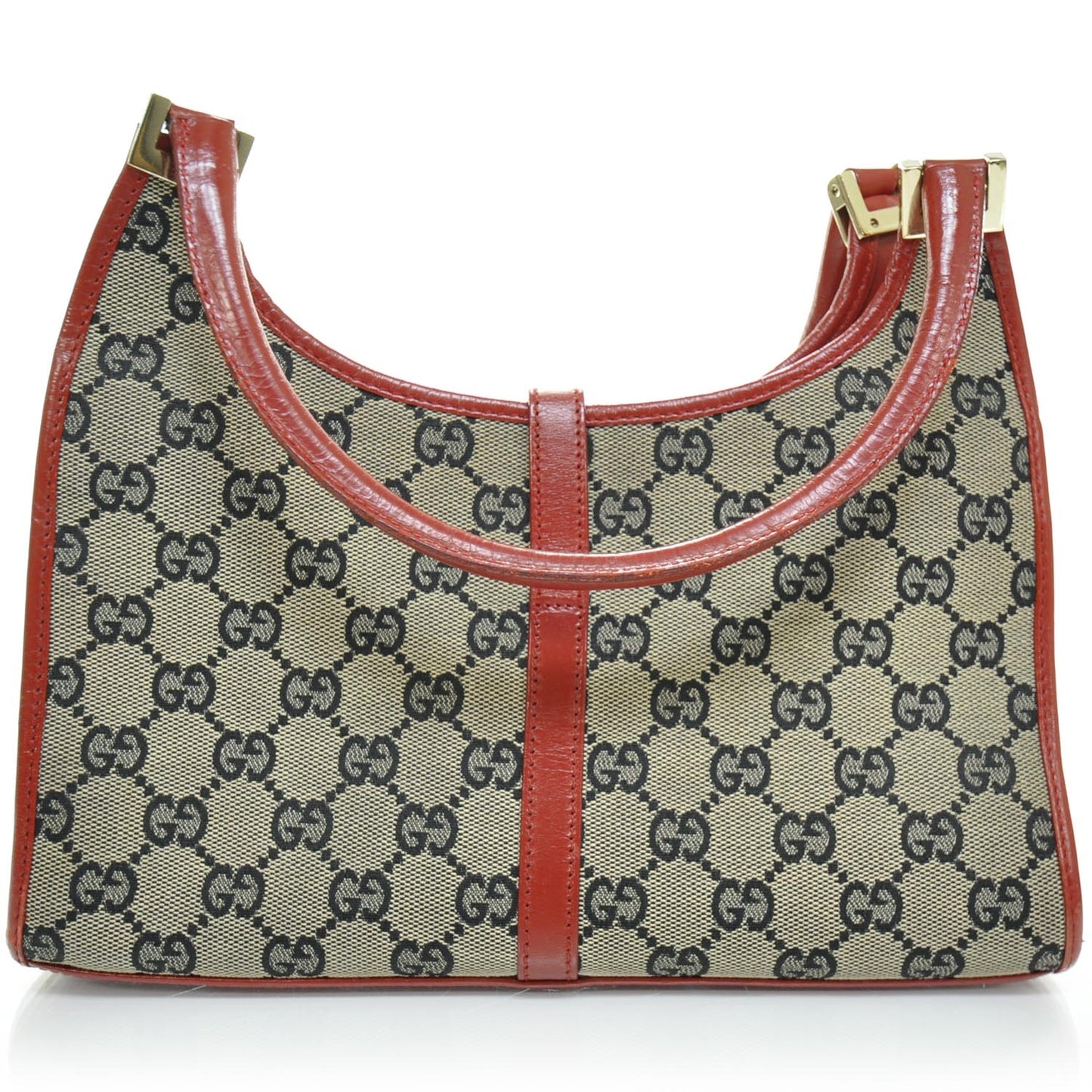 Monogram Small Bardot Tote Navy Red