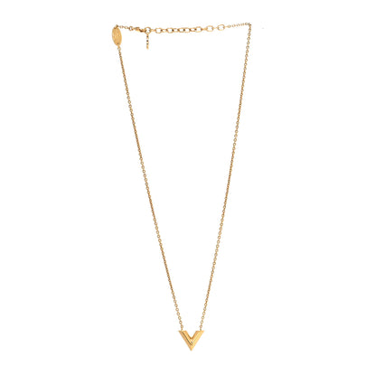 Louis Vuitton Brass Essential V Necklace Gold 3 of 6