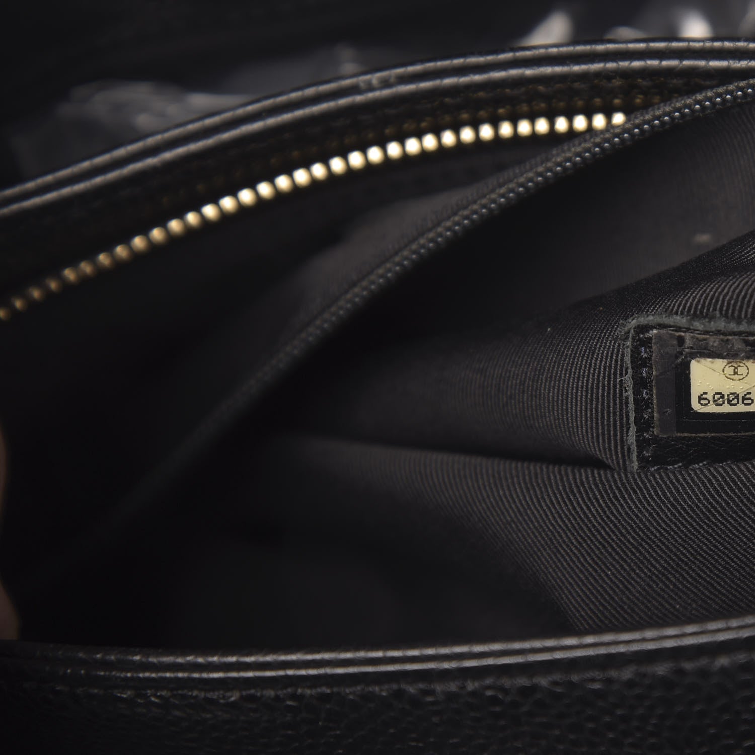 Chanel Caviar Wood Handle Handbag Black 7 of 12