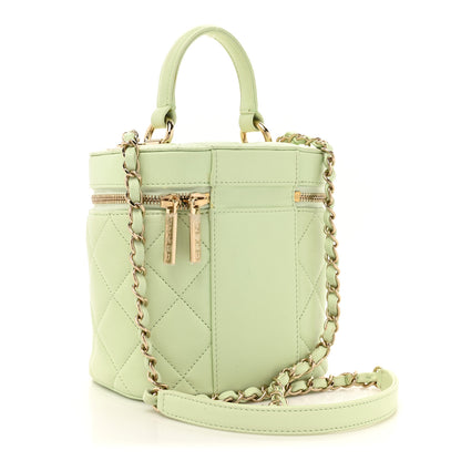 Chanel Lambskin Quilted Trendy Vanity Case Sea Green 3 of 12