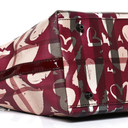 Burberry Nova Check Heart Tote Red 4 of 13