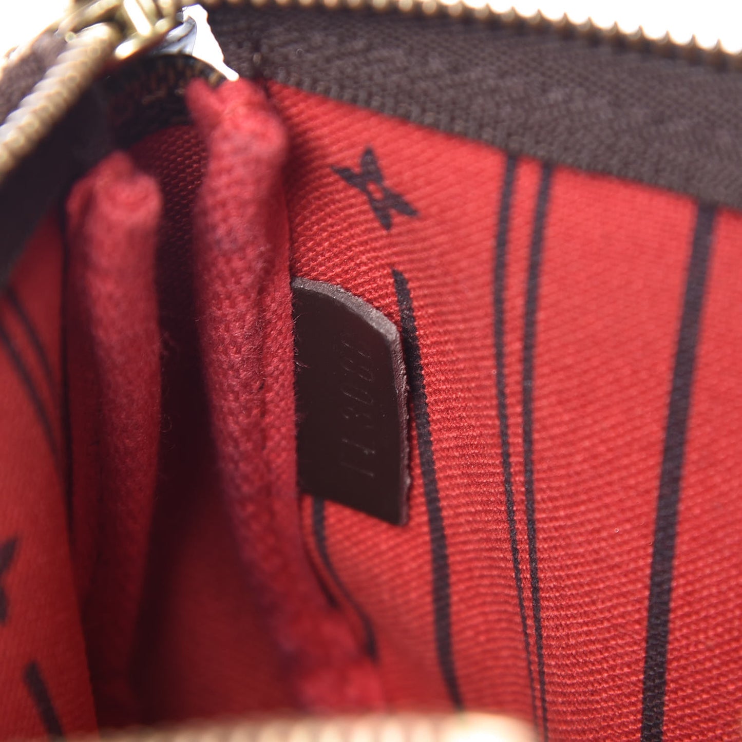 Damier Ebene Complice Trunks and Bags Mini Pochette Accessories Red