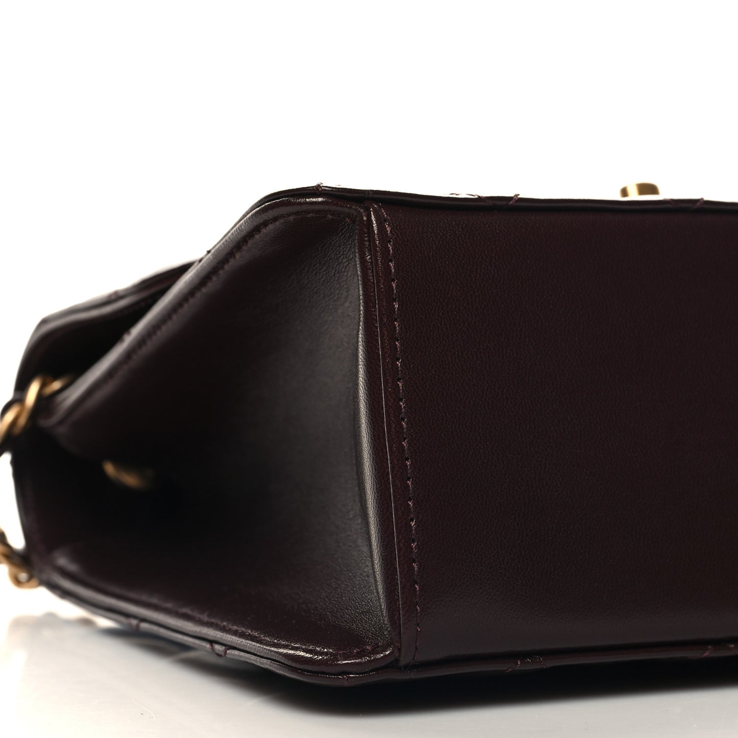 Shiny Lambskin Quilted Mini Flap Burgundy