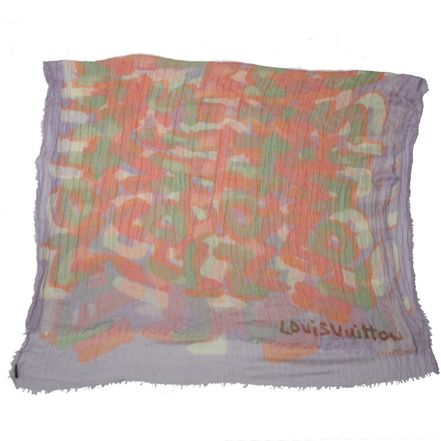 Louis Vuitton Cashmere Silk Graffiti Stole 3 of 6