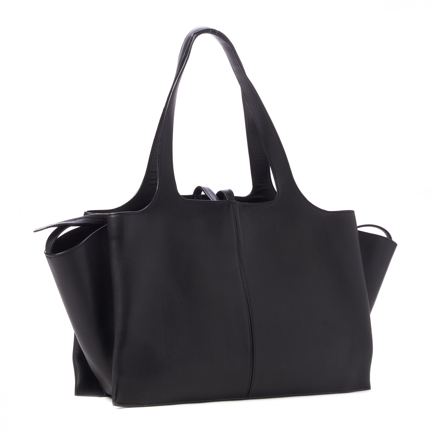 Celine Baby Grained Calfskin Medium Tri-Fold Bag Black 3 of 9