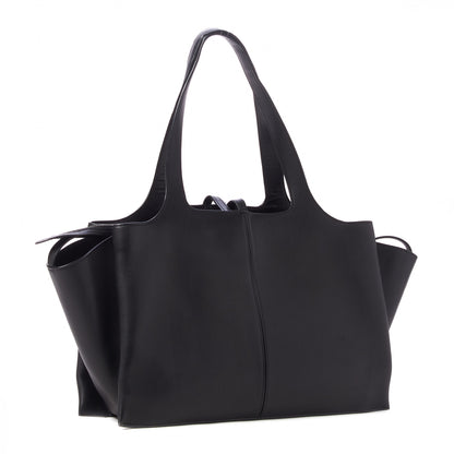 Celine Baby Grained Calfskin Medium Tri-Fold Bag Black 3 of 9