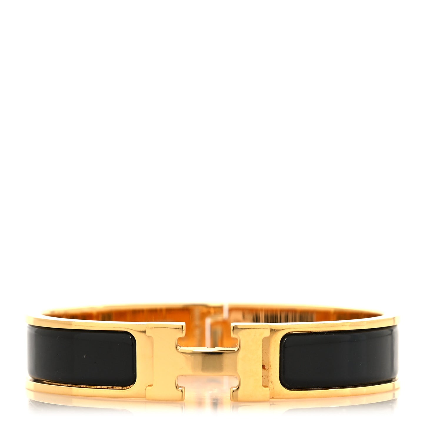 Enamel Narrow Clic Clac H Bracelet PM Black