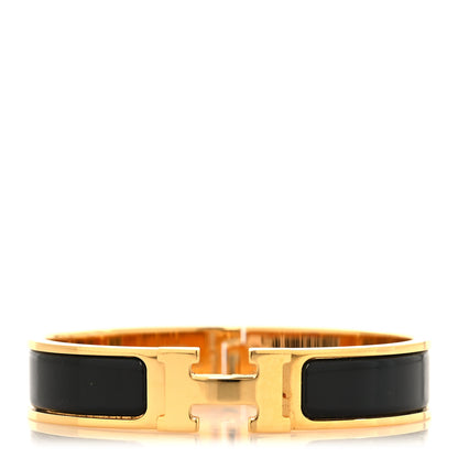 Hermes Enamel Narrow Clic Clac H Bracelet PM Black 1 of 5