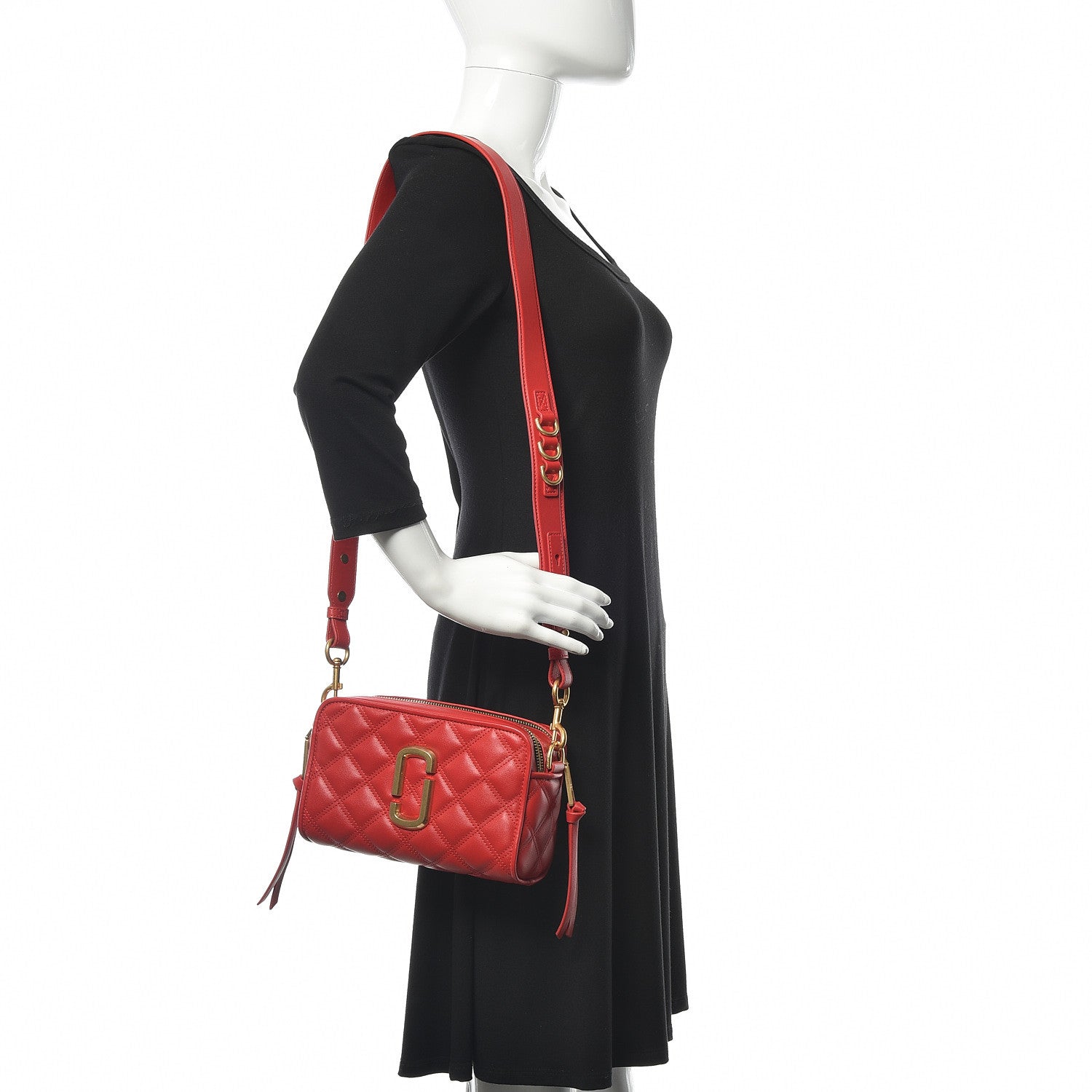 Marc Jacobs Calfskin Quilted The Softshot 21 Bag Red 2 of 11