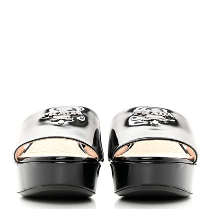 Prada Vernice 65mm Platform Sandals 35.5 Black 2 of 10