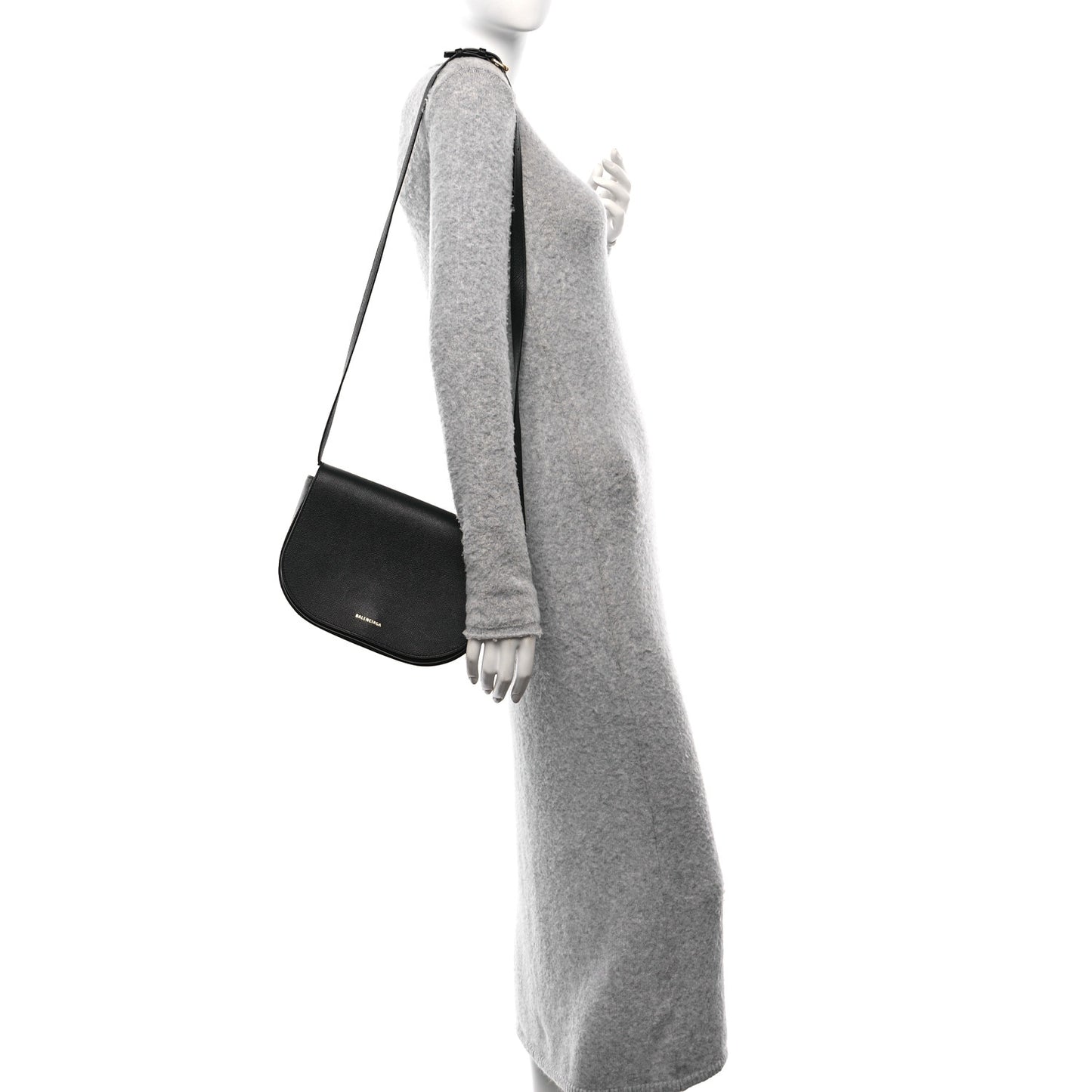 Signature Grained Calfskin Logo Ville Day Bag Black