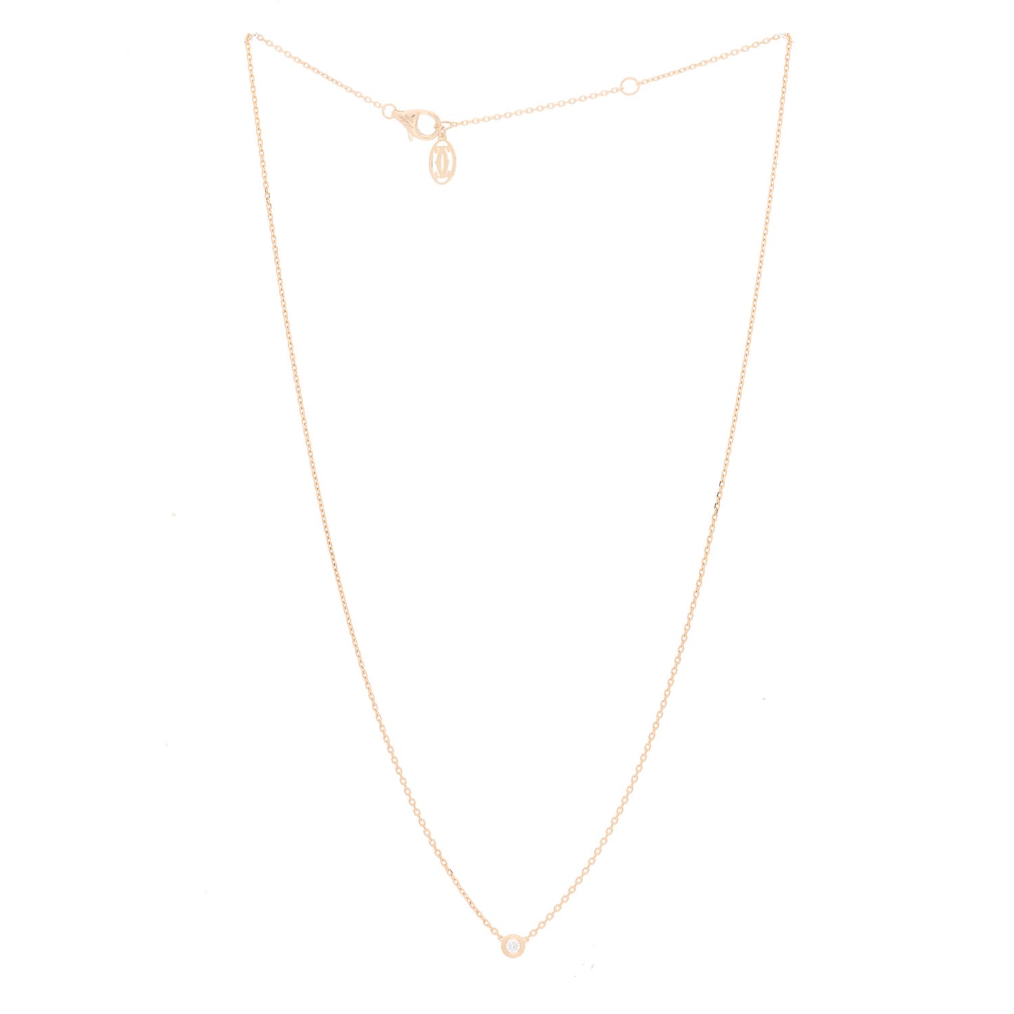 18K Pink Gold Diamond XS D'Amour Pendant Necklace