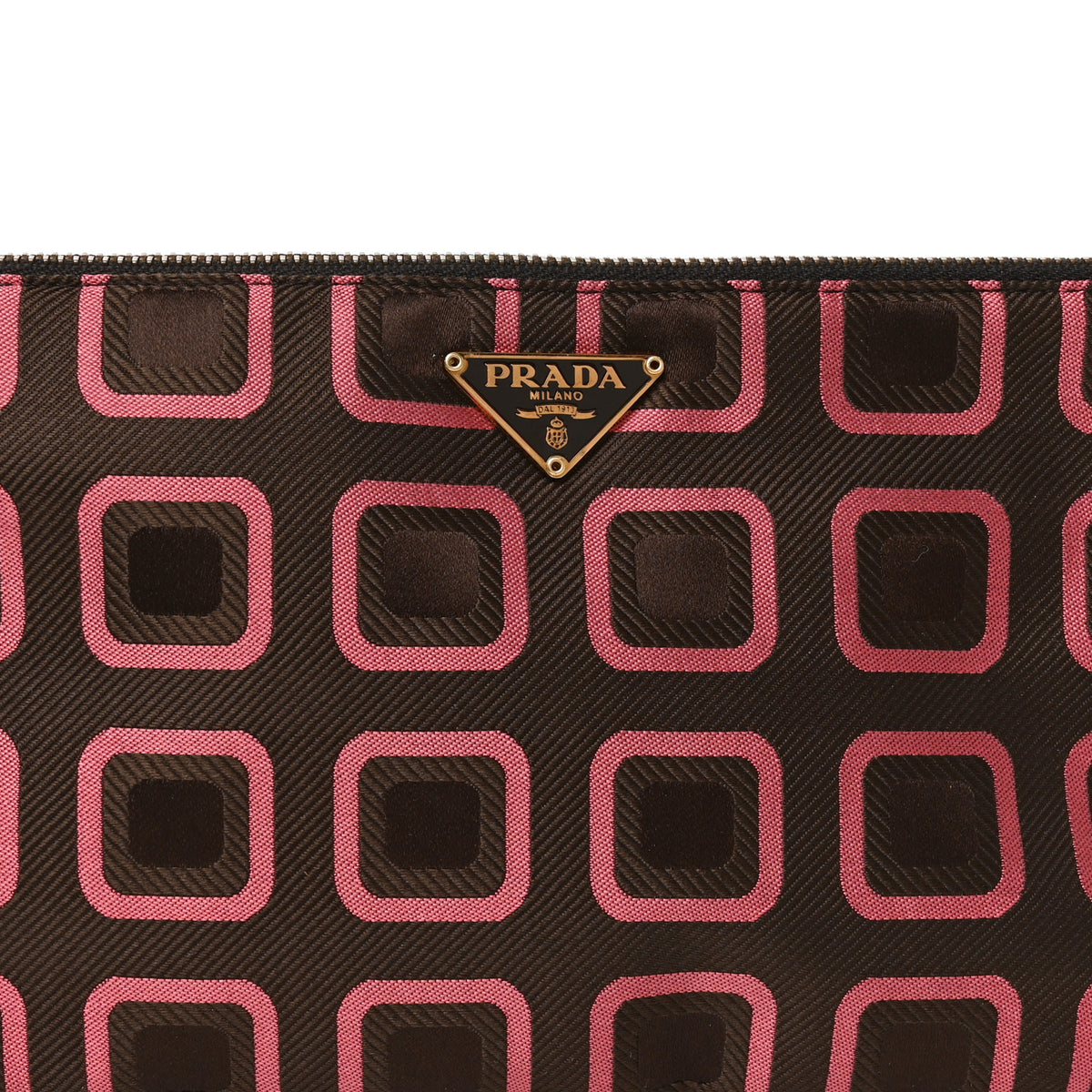 Prada X HOLLIDAY & BROWN Tessuto Nylon Quilted Pochette Bag Brown Multicolor 6 of 8