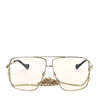 Gucci Metal Navigator Square Chain Sunglasses GG1089S Gold Yellow 2 of 6