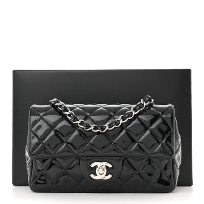 Chanel Patent Calfskin Quilted Mini Rectangular Flap Black 15 of 15