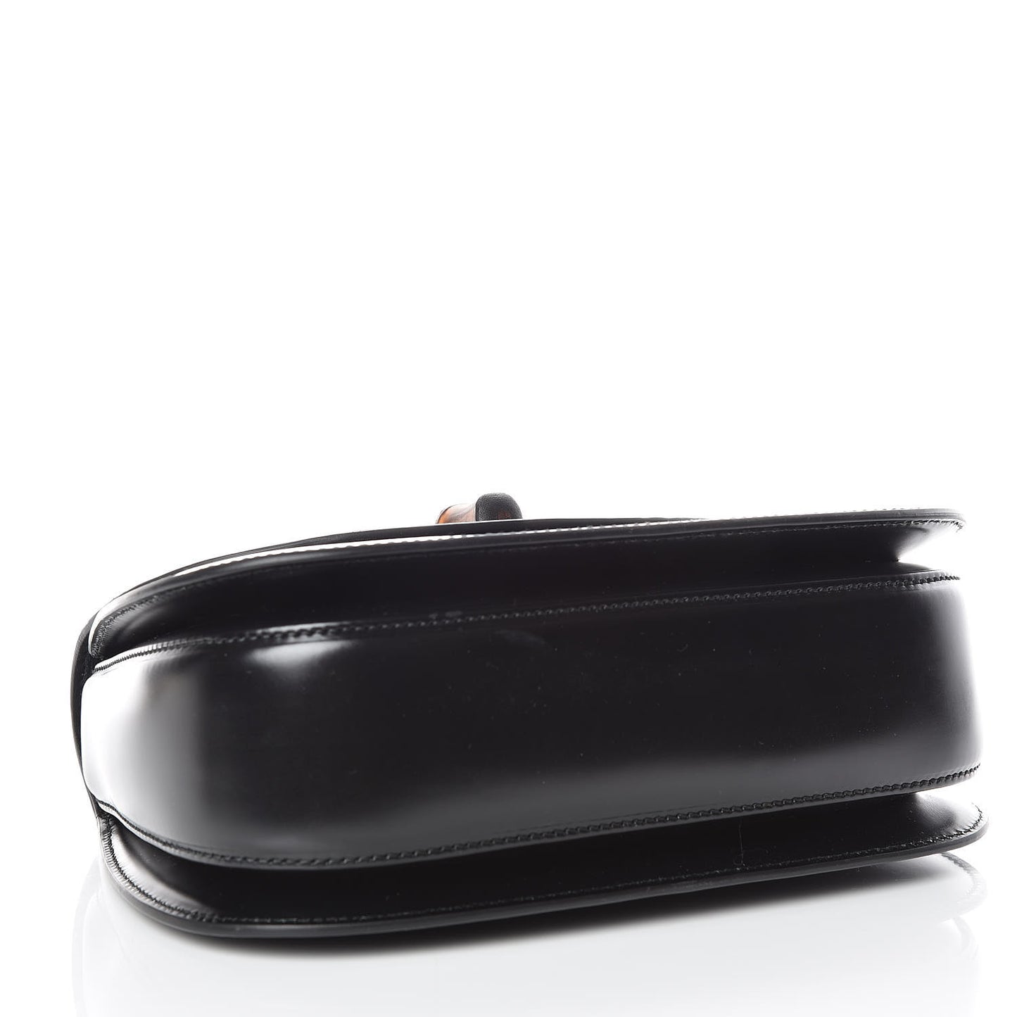 Calfskin Plexiglass Medium Classic 2 Top Handle Bag Black