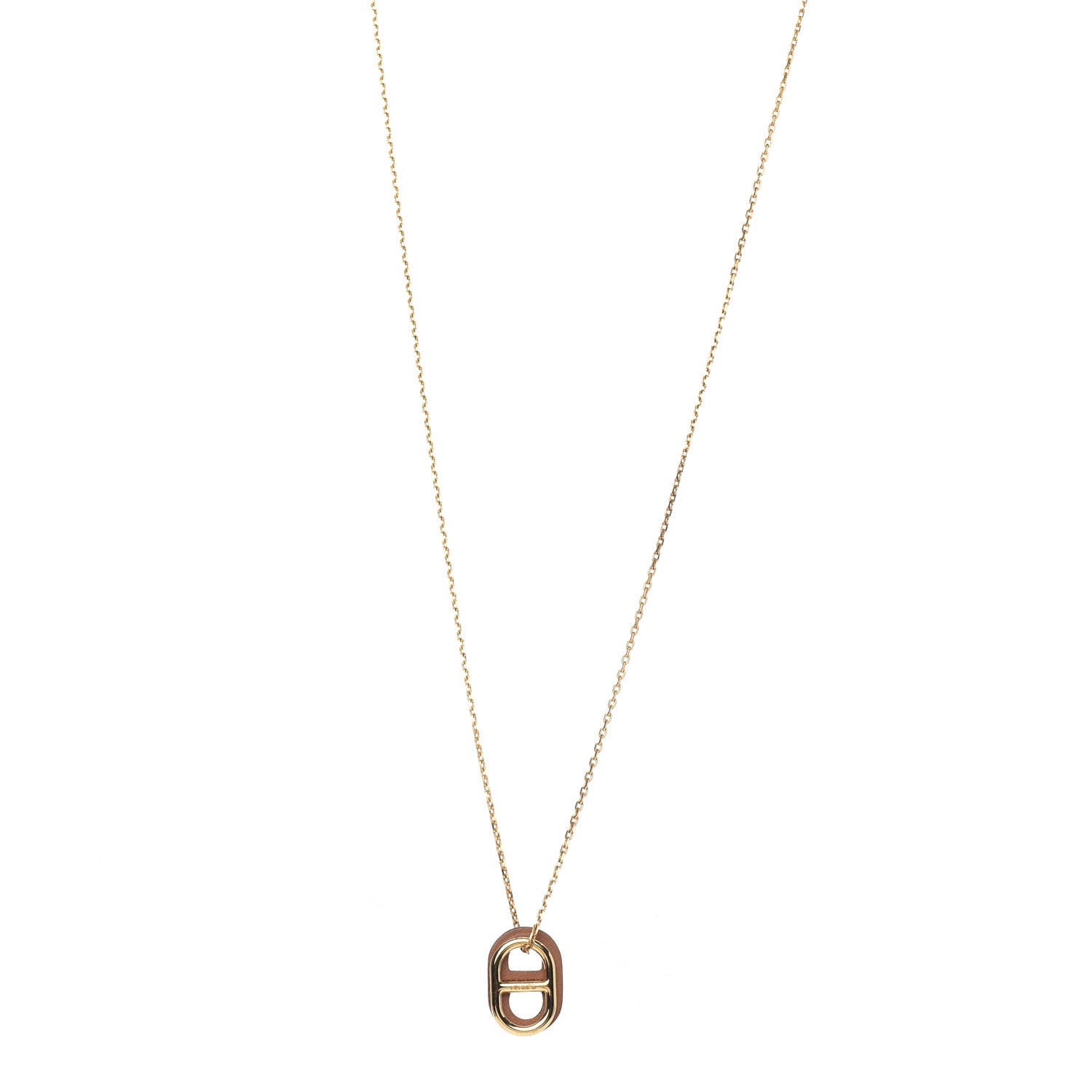 Hermes Swift O'Maillon Pendant Necklace Gold 1 of 4