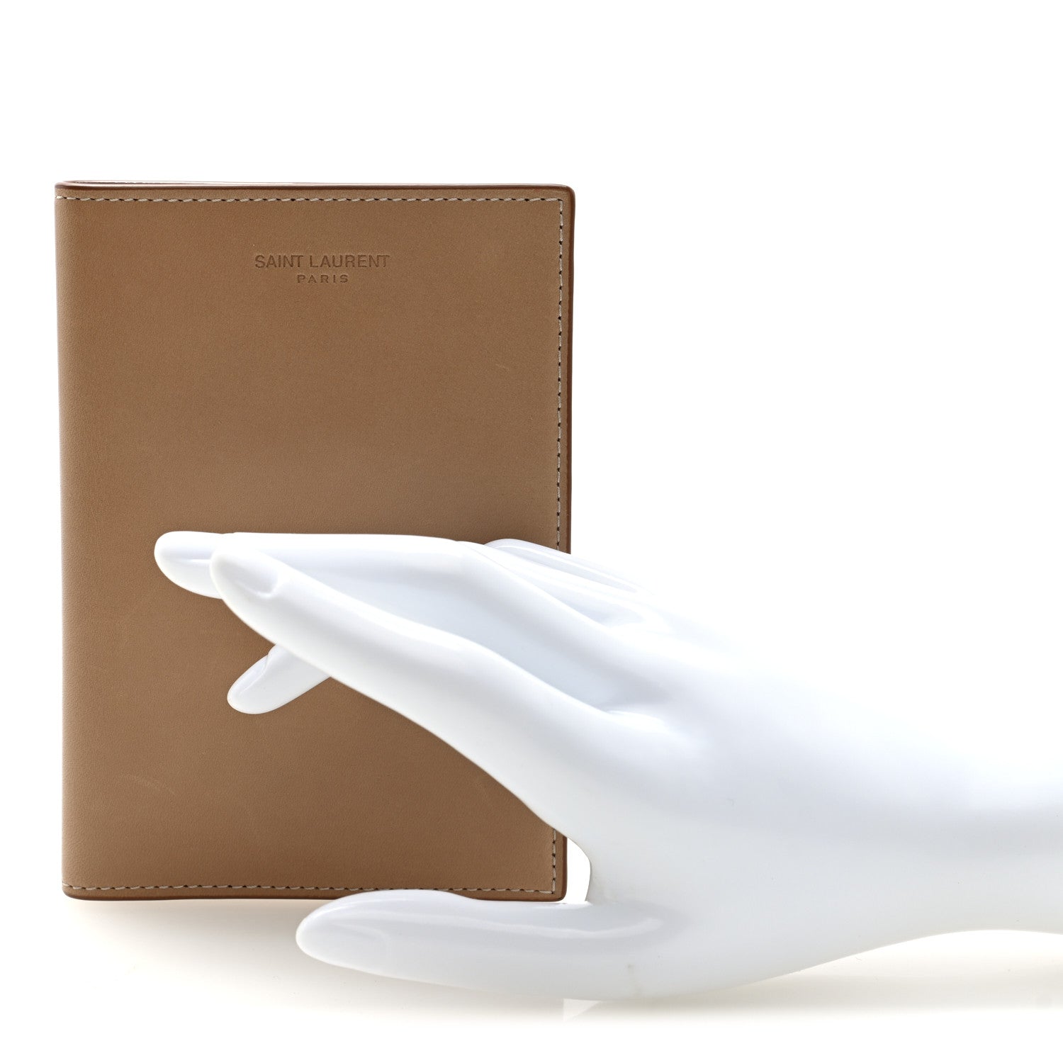 Saint Laurent Smooth Calfskin Passport Holder Beige 2 of 7