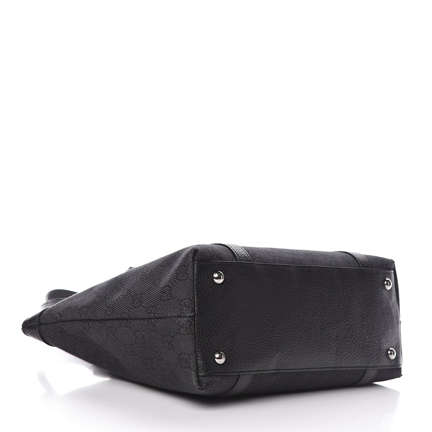 Denim Monogram Abbey Medium Tote Black