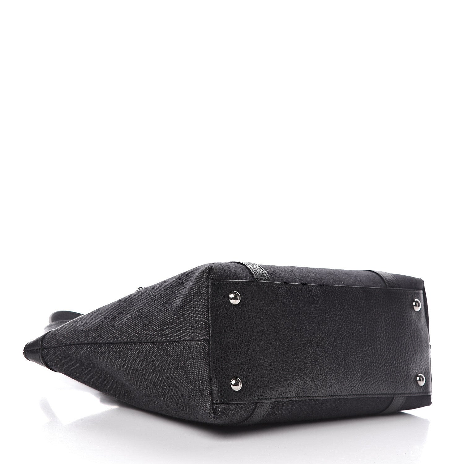 Gucci Denim Monogram Abbey Medium Tote Black 4 of 14
