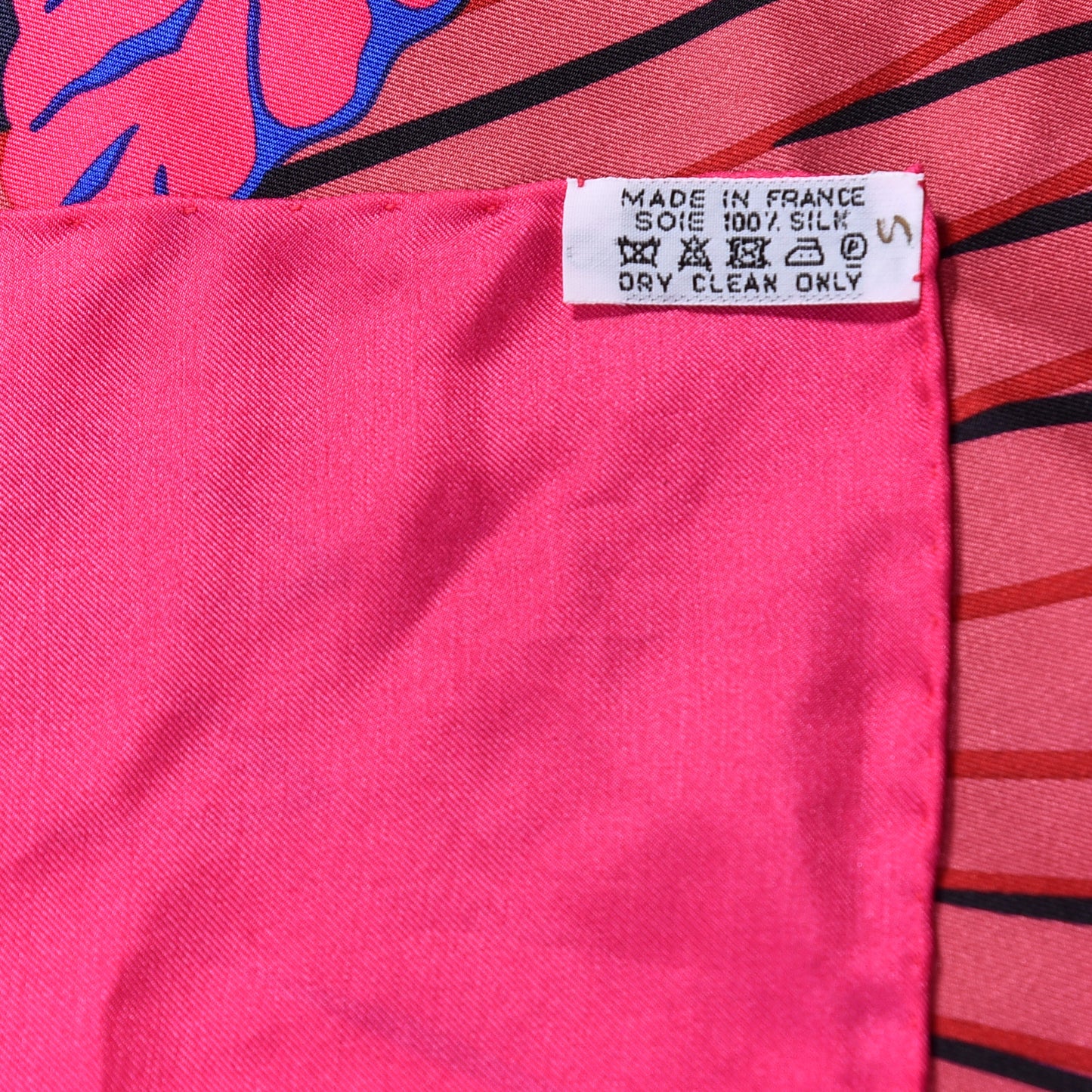 Silk Les Perroquets Shawl 140 Rose Vif Marine Bleu