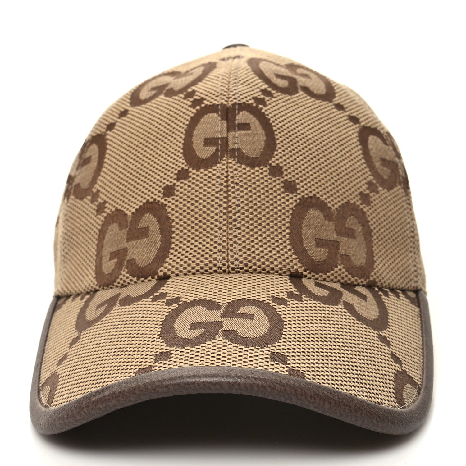 Gucci Monogram Jumbo GG Baseball Hat M 57 Camel Ebony 3 of 9