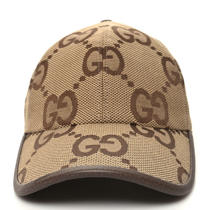 Gucci Monogram Jumbo GG Baseball Hat M 57 Camel Ebony 3 of 9