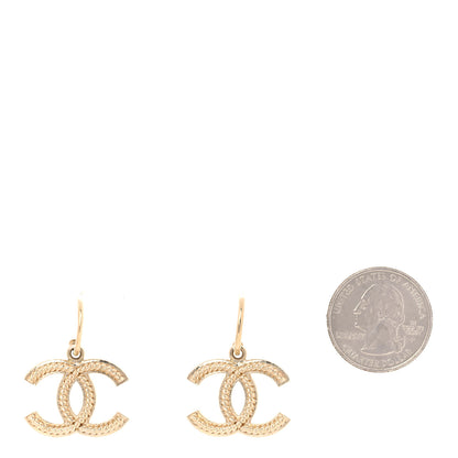 Chanel Metal CC Rope Hoop Drop Earring Gold 2 of 4