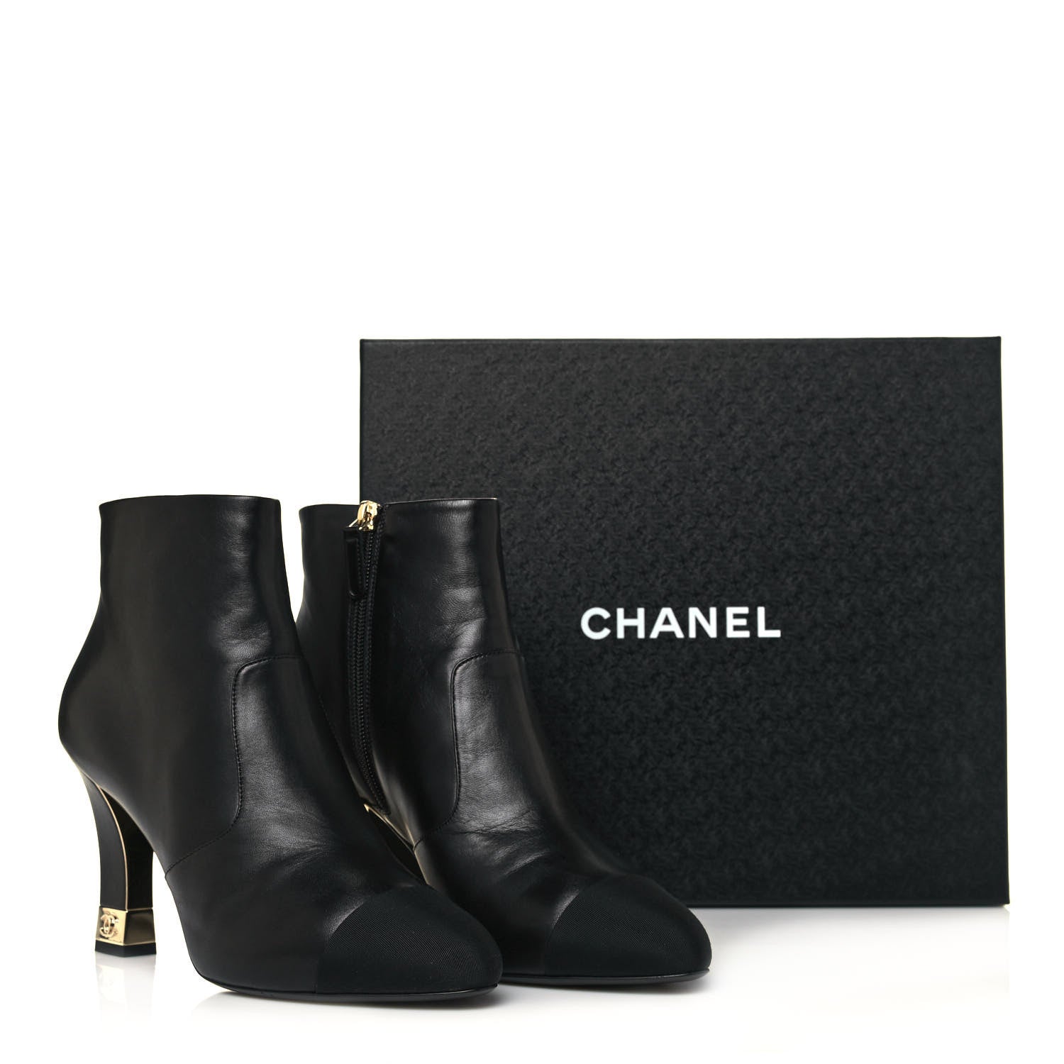 Chanel Lambskin Grosgrain Cap Toe Short Ankle Boots 41 Black 10 of 10