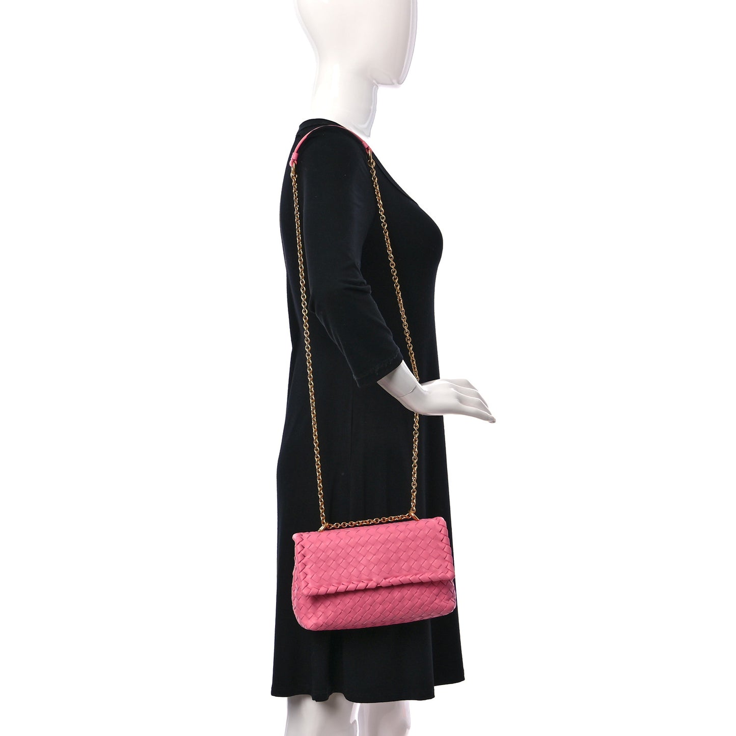 Nappa Intrecciato Baby Olimpia Shoulder Bag Antique Pink