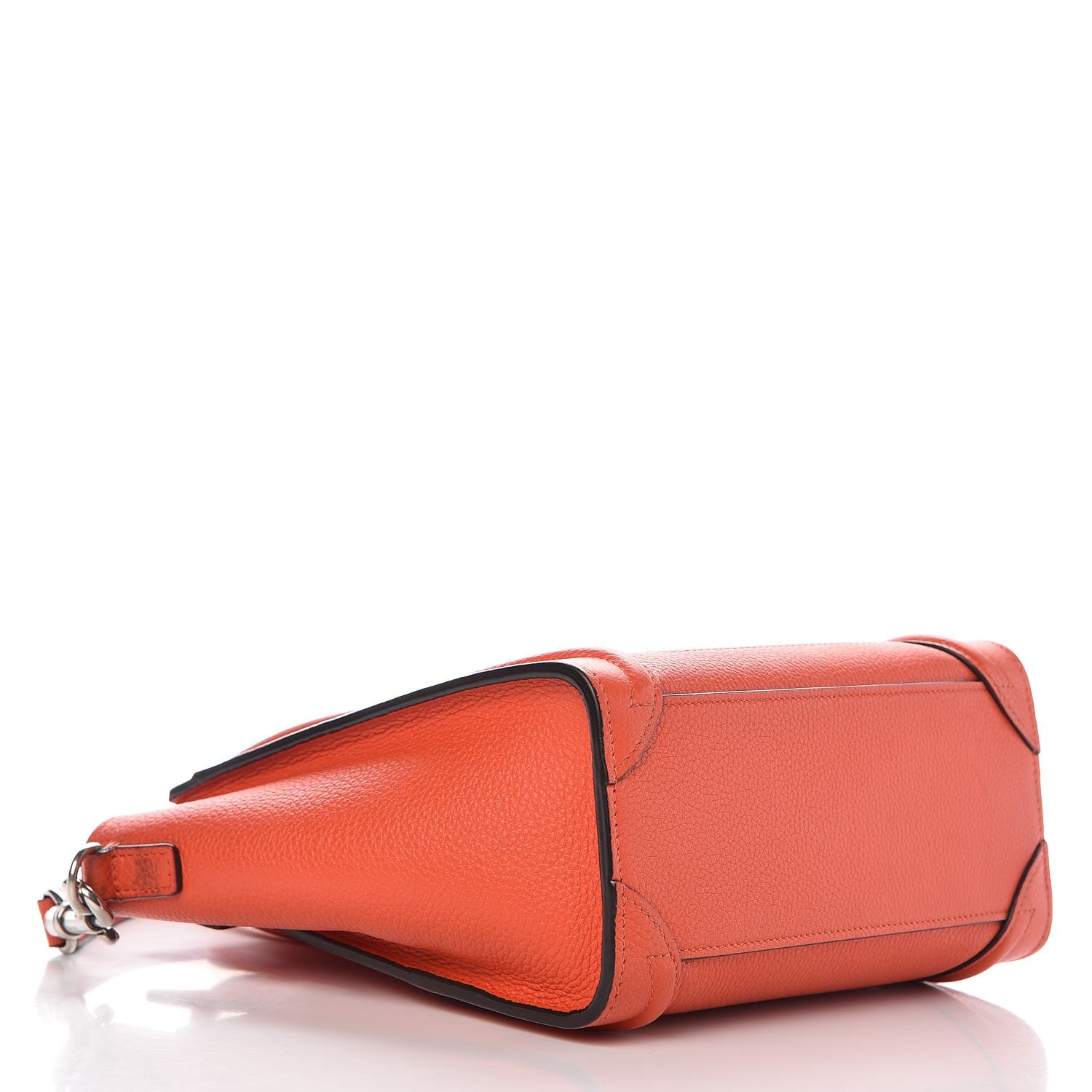 Celine Drummed Calfskin Nano Luggage Vermillion 5 of 15
