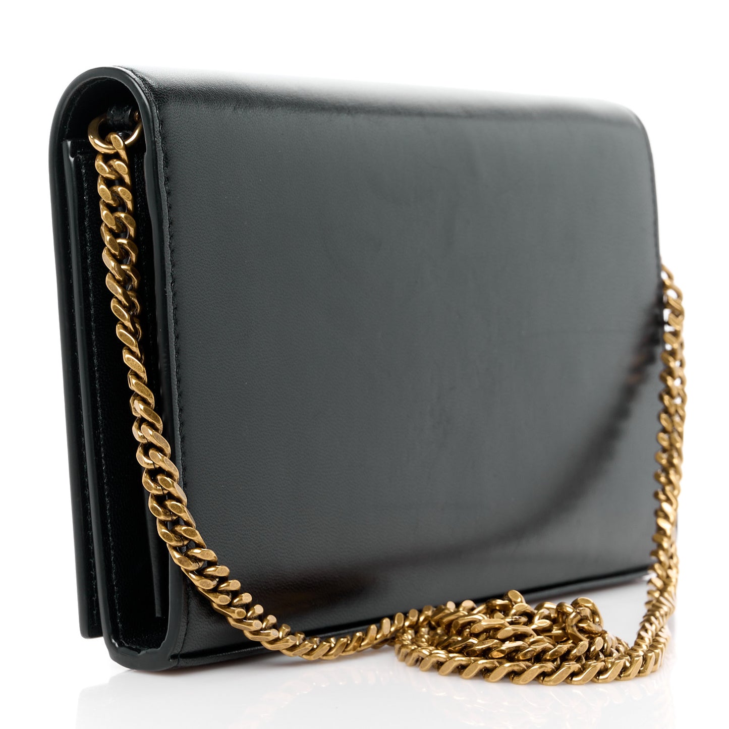 Smooth Calfskin Tri-Metal Cassandre Wallet On Chain WOC Black