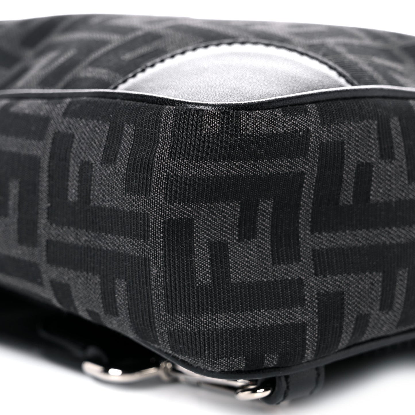 Recycled Fabric Jacquard Vitello Astro FF 1974 One-Shoulder Travel Backpack Asfalto Black