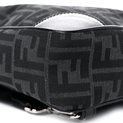 Fendi Recycled Fabric Jacquard Vitello Astro FF 1974 One-Shoulder Travel Backpack Asfalto Black 7 of 11