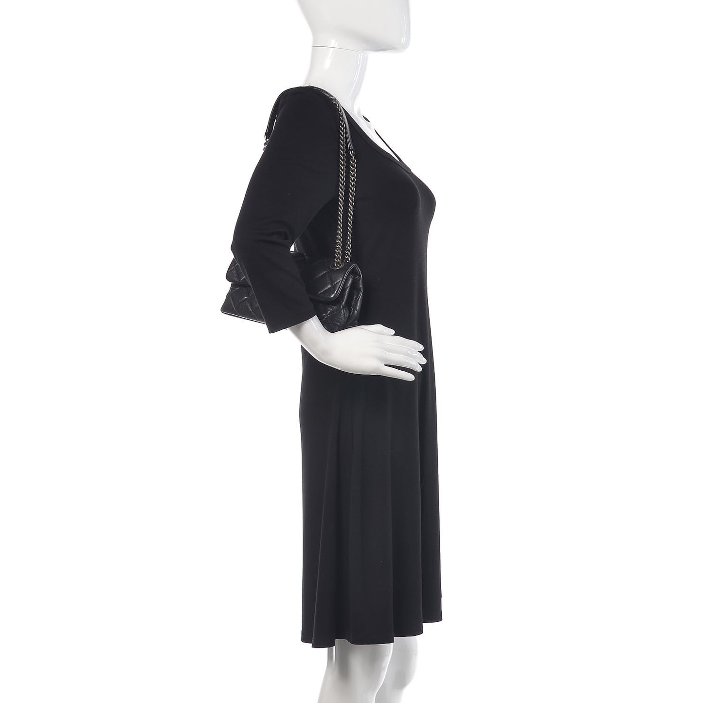 Shiny Lambskin Quilted Small Burgundy Rocks Flap Black