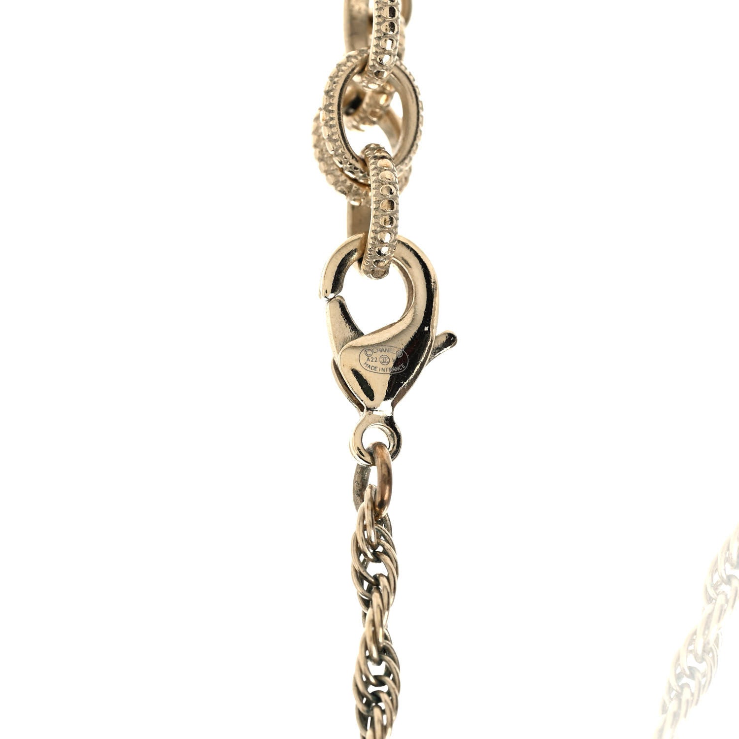 Chanel Pearl CC Round Pendant Necklace Gold 5 of 5