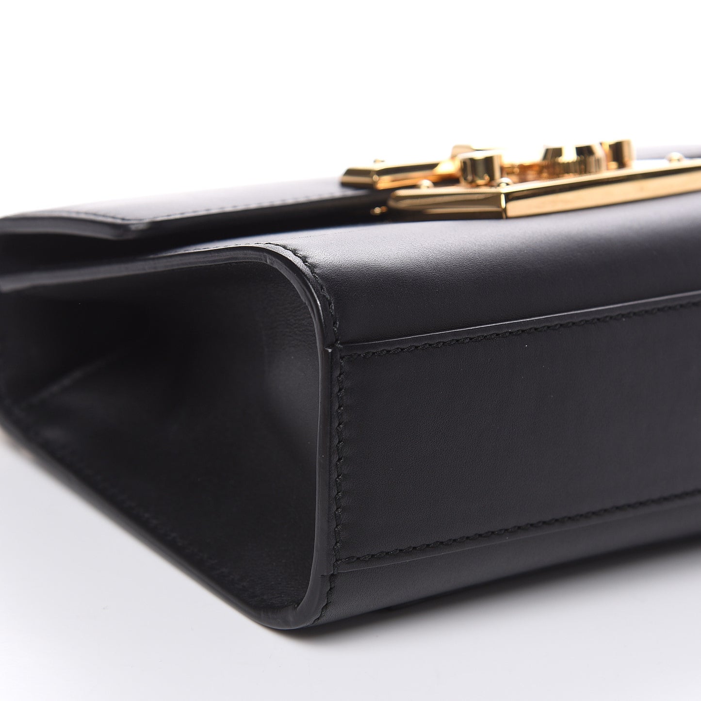 Calfskin Small Padlock Shoulder Bag Black
