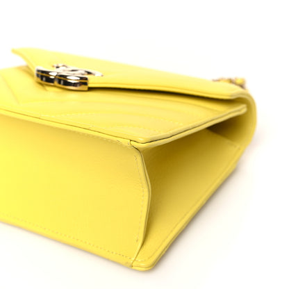 Chanel Calfskin Quilted Chevron Small Envelope Flap Yellow 9 of 9