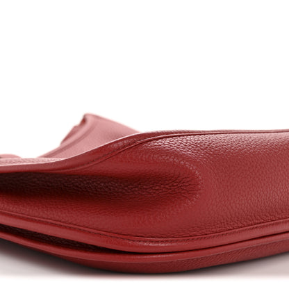 Hermes Taurillon Clemence EVELYNE III GM Rouge Garance 9 of 13