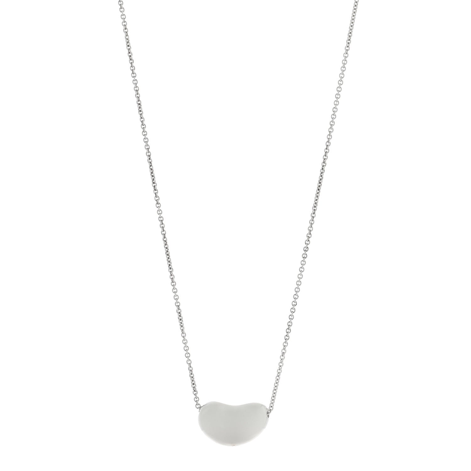 Tiffany Sterling Silver 20mm Elsa Peretti Bean Pendant Necklace 1 of 5