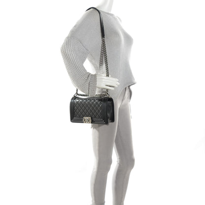 Chanel Lambskin Quilted Medium Boy Flap Black 2 of 8