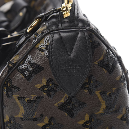 Louis Vuitton Monogram Sequins Eclipse Speedy 28 Black 7 of 11